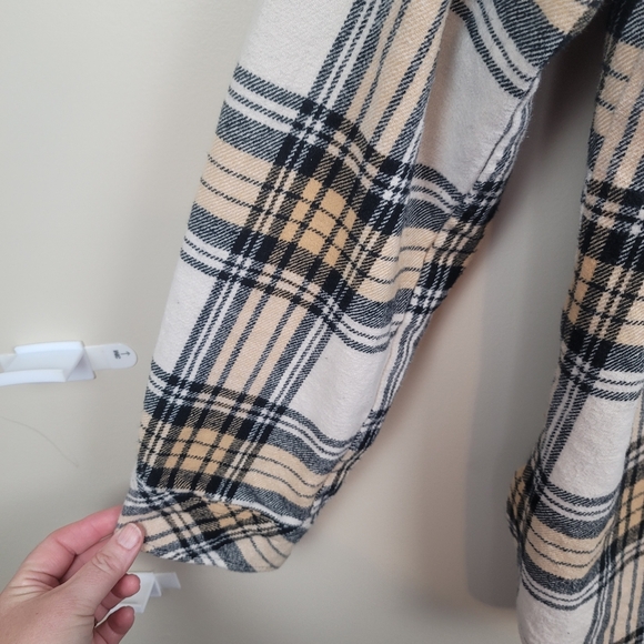 Sanctuary Toffee Plaid Button Down Shacket size S - Picture 4 of 7